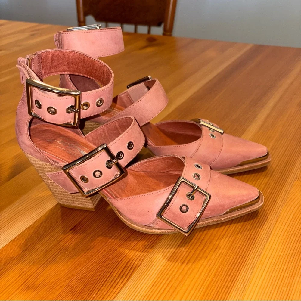 Free People Jeffrey Campbell Hendrix Heels Rose Pink Matte Leather Size 8 dress - Picture 2 of 9